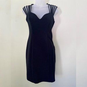 Niki Originals vintage multi-strap black dress Size 8